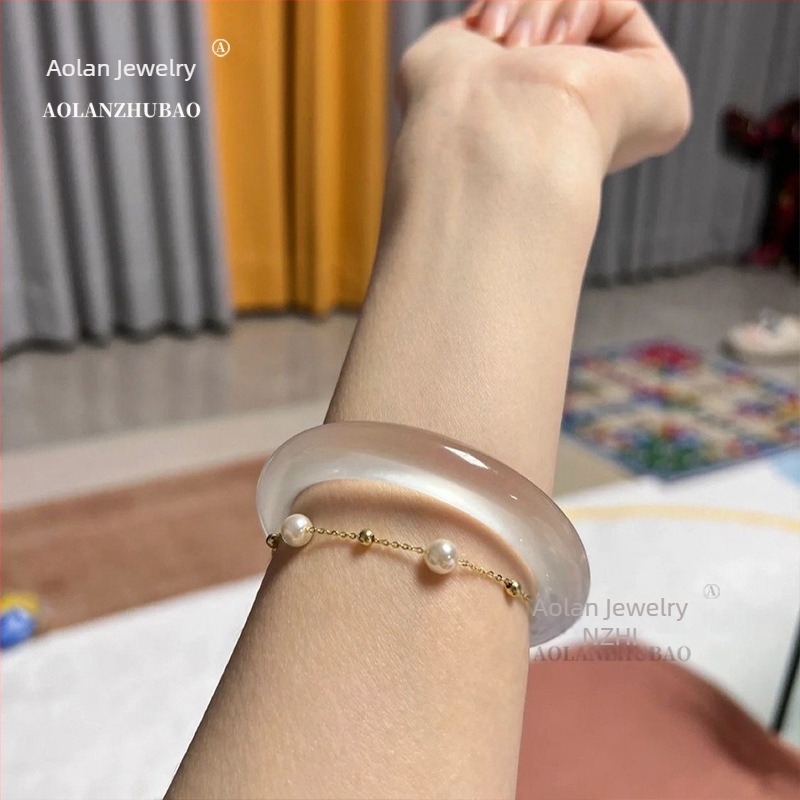 Aolan Jewelry kvarcit Jade karkötő – polírozott, Xinjiang eredetű, 2025 tavasz