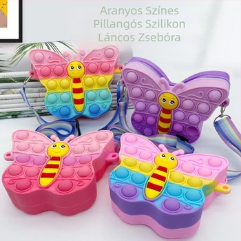 Gyerekeknek szóló szilikon pénztárca nyuszis rajzfilmes mintával, uniszex, vízálló
