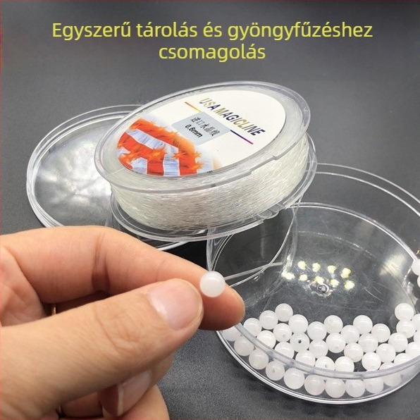 Kristályos gyöngyös karkötő elasztikus zsinórral - Rudraksha gyöngyök, átlátszó, kopásálló