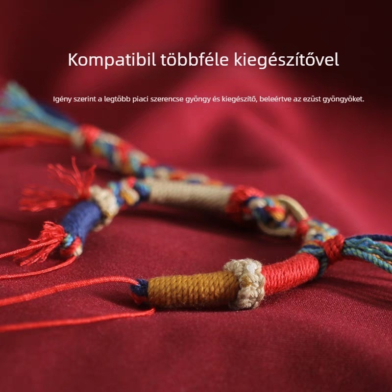 DIY fonott karkötő kordból, retro stílus, uniszex, kézi kötés, tavasz 2024