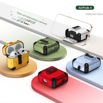 AirPods Pro tok mágneses állvánnyal és záróval – TPU puha héj, rajzfilm stílus, injekciós formázás, Apple AirPods Pro (3. generáció és 2. generáció)