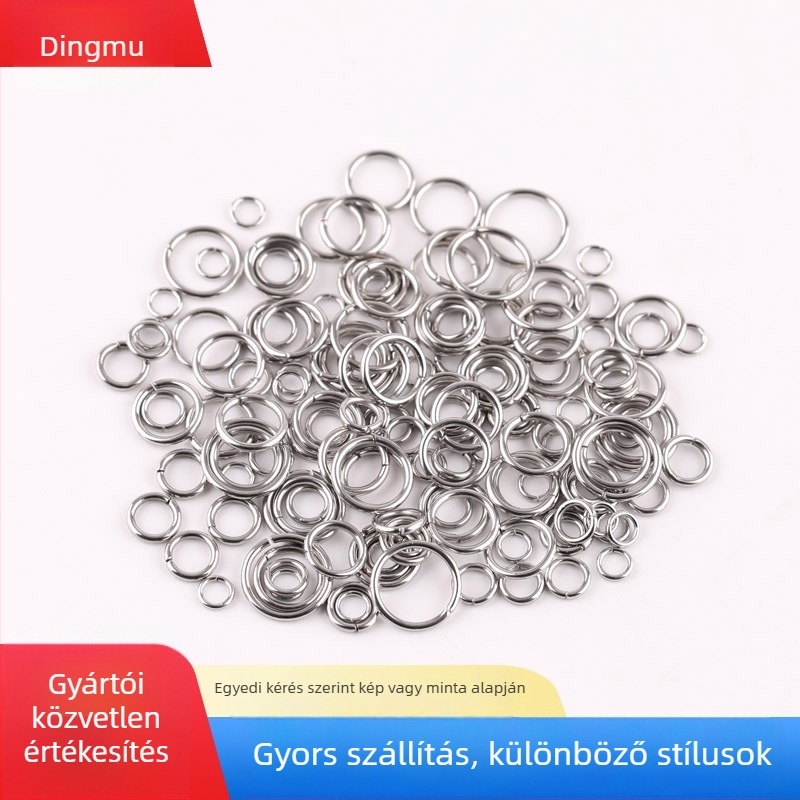 DIY ékszer kiegészítők rozsdamentes acélból — nyitott gyűrű, kör alakú csatlakozó, elektroplakálás, egyszerű stílus
