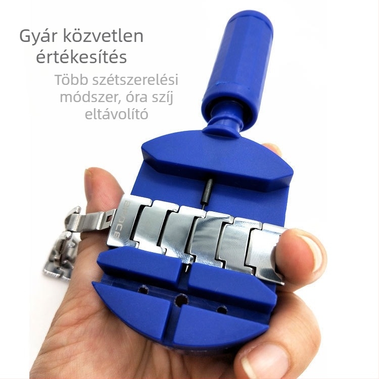 Óraszíj szélesítő és összekapcsoló-eltávolító eszköz acél karkötőkhöz - állítható, kompatibilis mechanikus órákkal; doboz 500 db; 2021 nyár