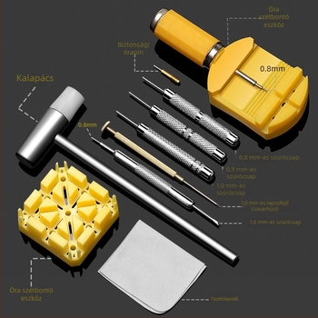 Óraszíj eltávolító és javító készlet — bőr szíj polírozás, Mink Oil tisztító, doboz 242 darab, ASLD márka, 2023 tavasz