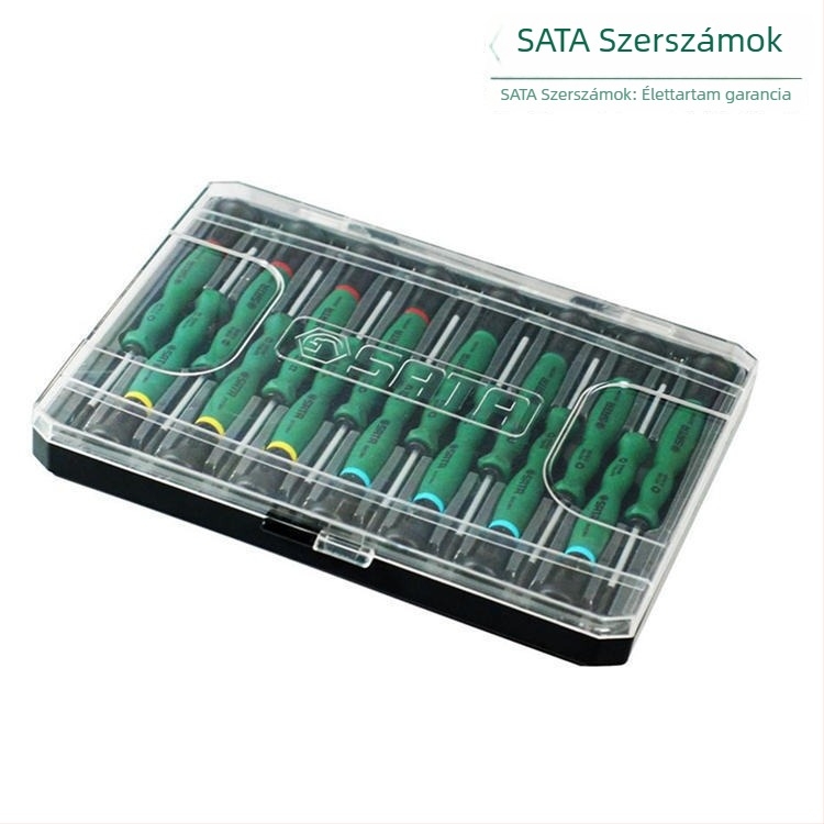 Sata/Shida 15 darabos mikro csavarhúzó készlet, króm-vanádium acél, háztartási használatra