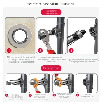 Háztartási csapok menetes kivonója, 1/2 és 3/4 hüvelyk, univerzális vízcső csavaros kivonó, acél
