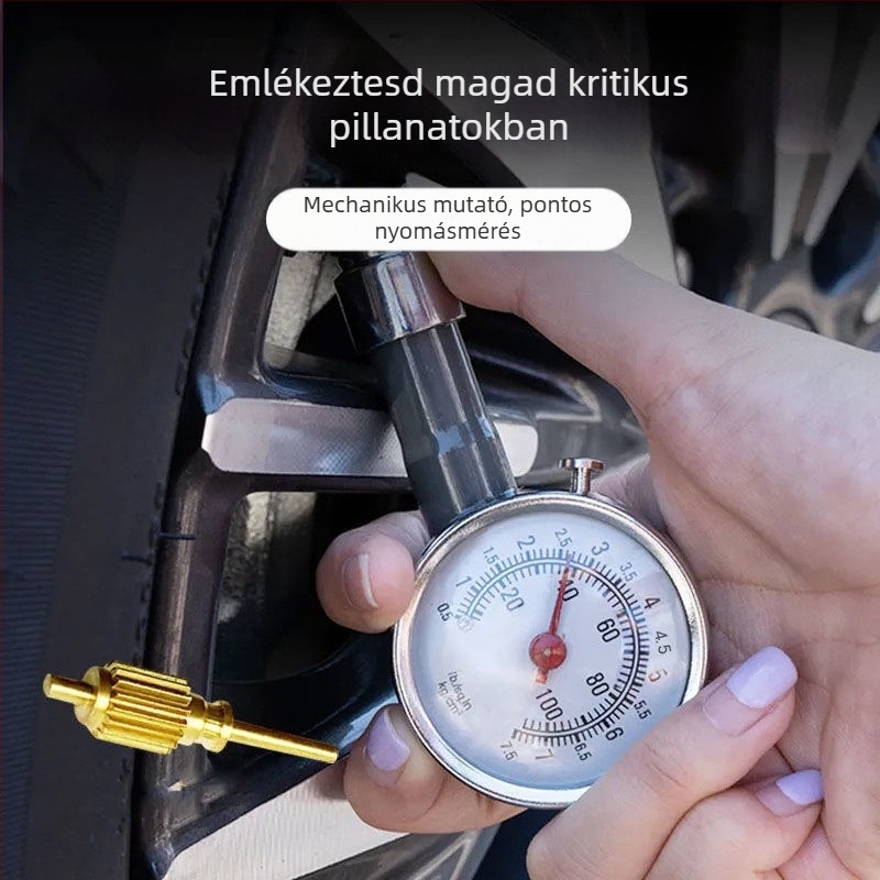 Gumiabroncsnyomás-mérő – hordozható, kiváló pontosságú nyomásmérés (220V, Márka Unique)