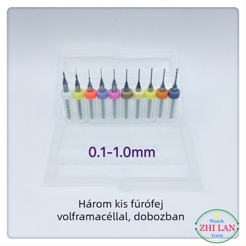 Óraszerelési eszközök – volfrámszerkezet fúrófejek készlet, 10 db, óraszereléshez, háztartási használatra