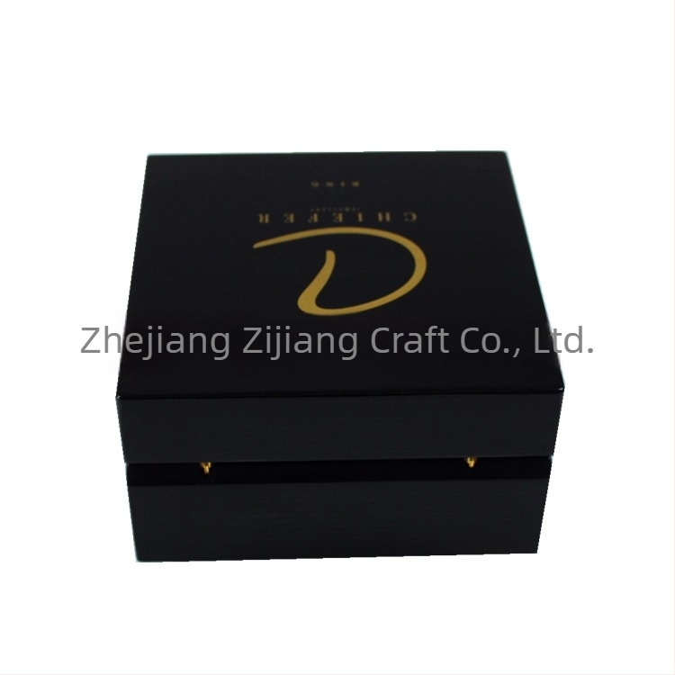 Prémium piano-lakkozott fa ékszerdoboz fülbevalók, gyűrűk és órák tárolására