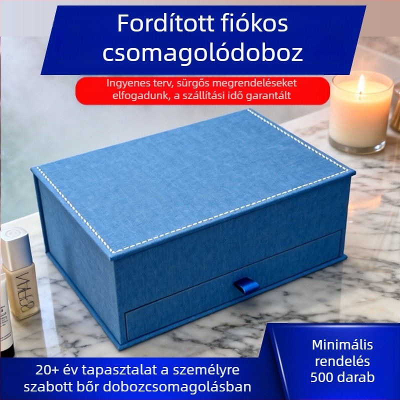 PU bőrű ékszerdoboz fiókkal, nagy kapacitású gyűrűk és fülbevalók számára
