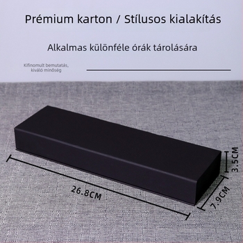 Mágneses flip óratartó doboz, PU karton anyag, ékszer ajándékcsomagolás, modell JL006, Junyu, aranyozott szitanyomás