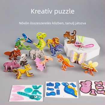 3D rovar puzzle gyerekeknek, DIY papírkészlet, 4-6 évesek