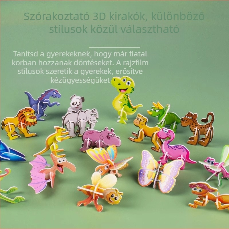 3D rovar puzzle gyerekeknek, DIY papírkészlet, 4-6 évesek