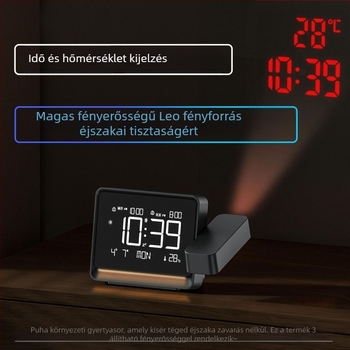 LED projektoros óra Bluetooth, automata időzítés, hőmérő