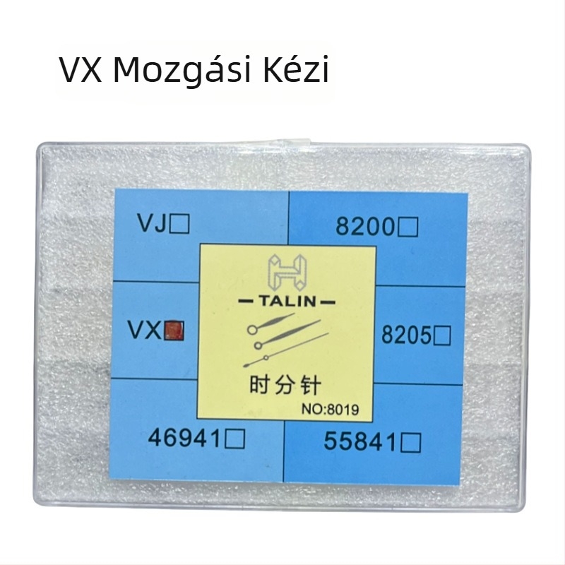 Talin VX mozgócsapok világító mutatóval – Óra, Perc és Másodperc – 3‑pontos készlet, Doboz 300, Modell 8019, 2024 nyár