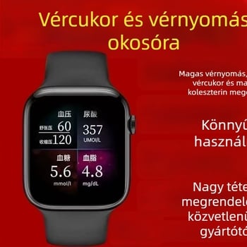 Nem-invazív okosóra vércukor- és vérnyomásméréssel, szívritmus- és alváskövetéssel, húgysav mérése