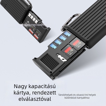 SD-kártya tok X055/X056 — USB-C, USB 3.2 Gen 2, Beépített, Anyag: fém/szilikon