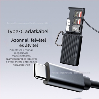 SD-kártya tok X055/X056 — USB-C, USB 3.2 Gen 2, Beépített, Anyag: fém/szilikon