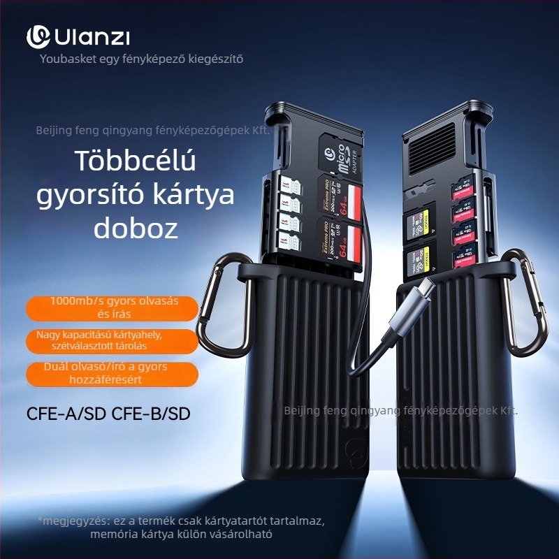SD-kártya tok X055/X056 — USB-C, USB 3.2 Gen 2, Beépített, Anyag: fém/szilikon