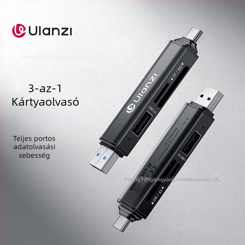SD-kártya tok X055/X056 — USB-C, USB 3.2 Gen 2, Beépített, Anyag: fém/szilikon