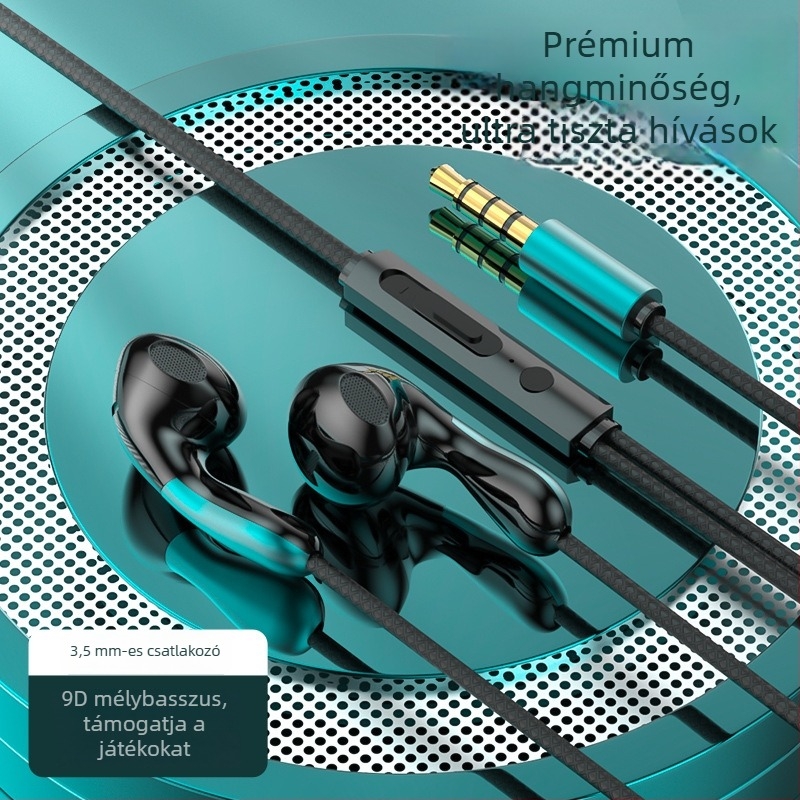 S04 kábeles, in-ear játékos fejhallgató, 3,5 mm egyenes csatlakozóval, mikrofon, 20–2000 Hz hangfrekvencia-tartomány, OPPO/Huawei/vivo számára