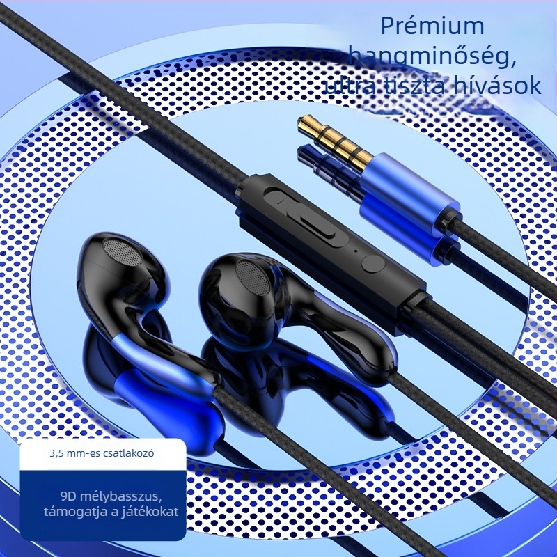 S04 kábeles, in-ear játékos fejhallgató, 3,5 mm egyenes csatlakozóval, mikrofon, 20–2000 Hz hangfrekvencia-tartomány, OPPO/Huawei/vivo számára