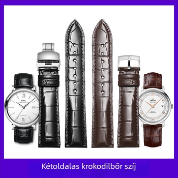 Binruiyi Kétoldalas krokodilbőr óraszíj, valódi krokodilbőr, Omega-kompatibilis