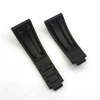 20 mm-es kettős domború szilikon óraszíj, férfiaknak, yacht-stílus