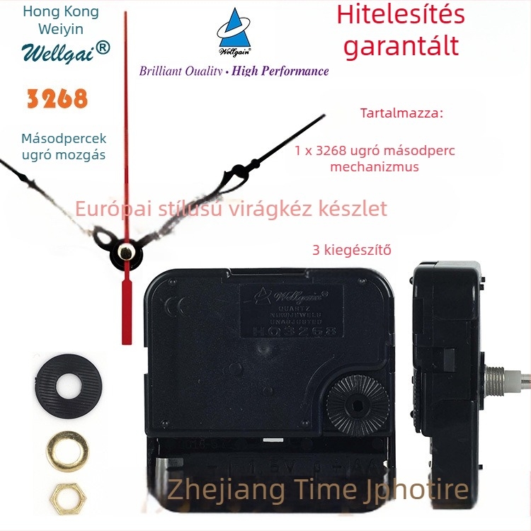 HQ3268 Kvarc mechanizmus keresztszemes faliórához, műanyag ház, márka Weiying