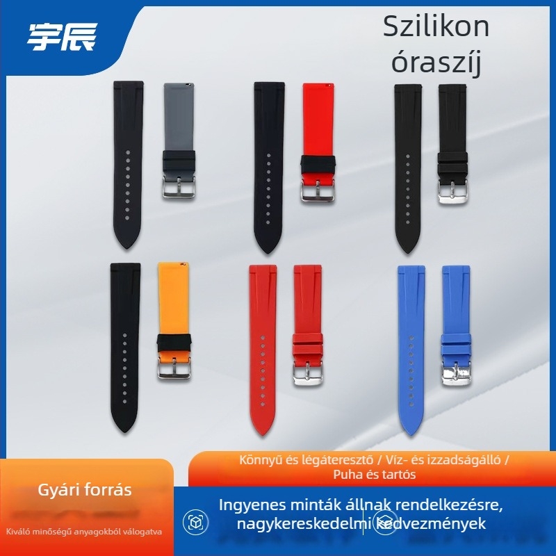 Szilikon óraszíj Huawei és Samsung okosórákhoz, univerzális, több színben, 20/22/24 mm