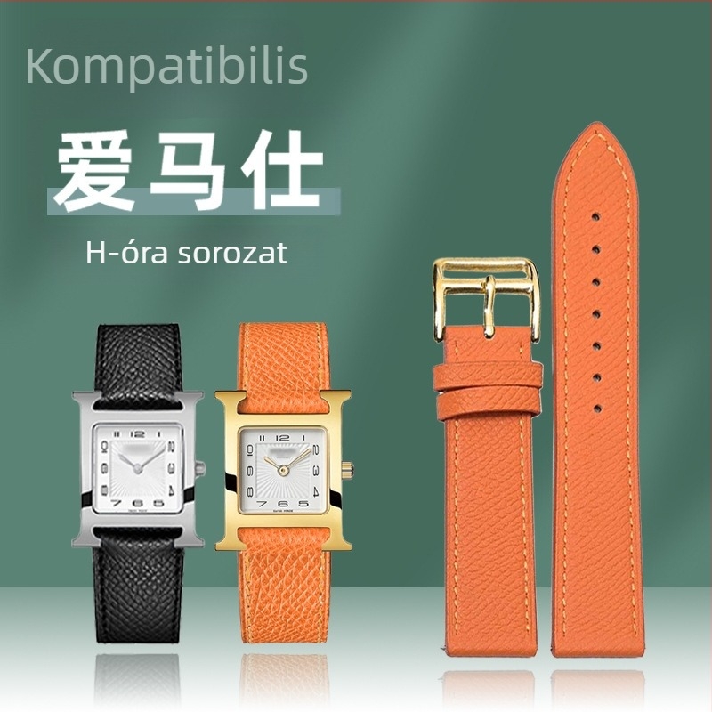Hermès-stílusú, valódi bőrből készült óraszíj, borjúbőr, több színben és méretben