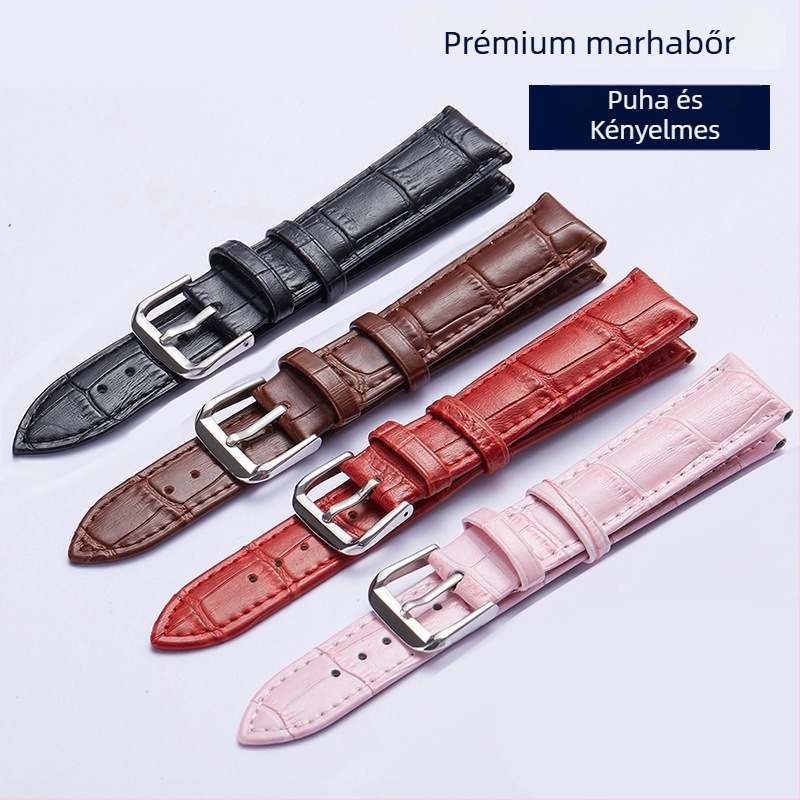 Valódi bőrből készült óraszíj bambusz mintázatú borjúbőrből, 12-24 mm, tavaszi stílus