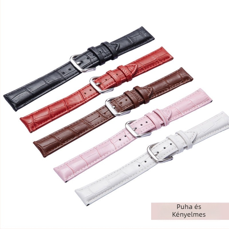 Valódi bőrből készült óraszíj bambusz mintázatú borjúbőrből, 12-24 mm, tavaszi stílus