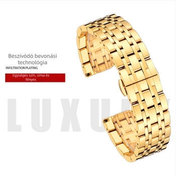 Rozsdamentes acél óraszíj pillangócsattal, hét gyöngyös dizájn, Baida Bentley, 2024 tél