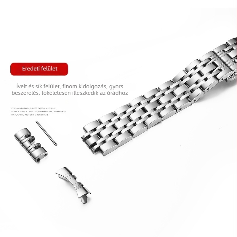 Rozsdamentes acél óraszíj pillangócsattal, hét gyöngyös dizájn, Baida Bentley, 2024 tél