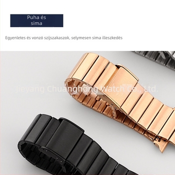 Rozsdamentes acél Apple Watch szíj bambusz-linkekkel, 38–42 mm