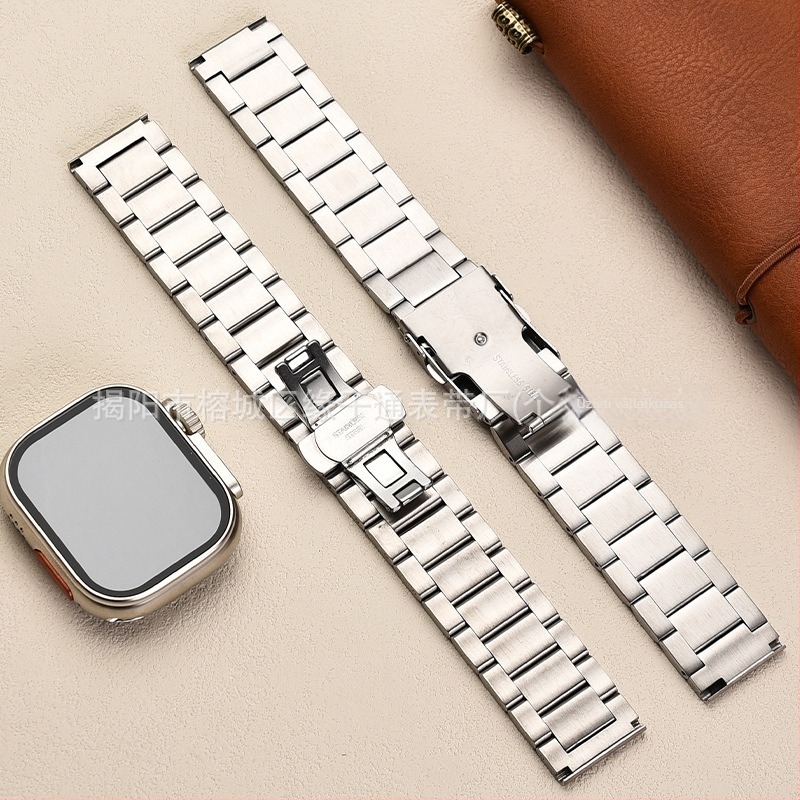 Rozsdamentes acél óraszíj, sarok típusú dizájn, csere szíj férfiaknak, üzleti és divat stílus, 2025 tavaszi megjelenés