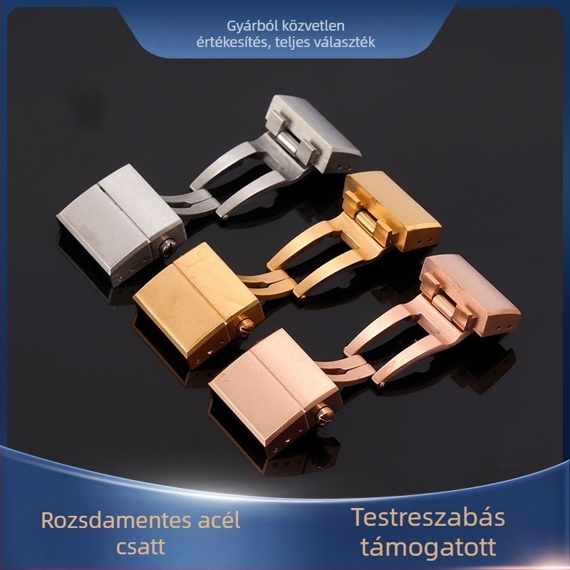 Óraszíj-zár – pillangó zár, dupla retesz zár, 304 rozsdamentes acél, csomag 100 db