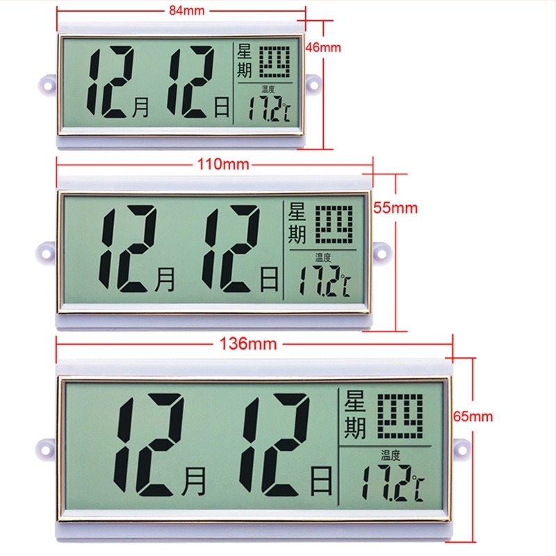 Dekorációs falióra örök naptárral, LCD kijelző, hőmérséklet kijelzés, ABS tok, elektronikus működés, modern minimalist stílus