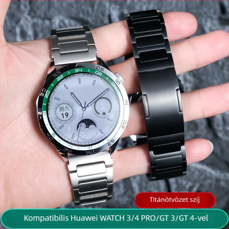 Okosóra szíj titániumötvözetből, kompatibil Huawei Watch 4 Pro, GT4/GT3 és Watch 3