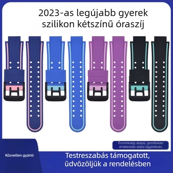 Két színű szilikon csuklópánt gyermek okosórához, 15 mm, kompatibilis Y03/Z5/Z6