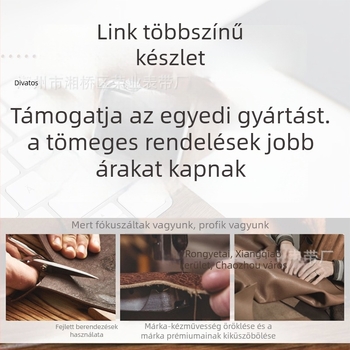 Első réteg bőrből készült karóraszíj bambusz mintázattal és pillangózáras dupla gombos zár