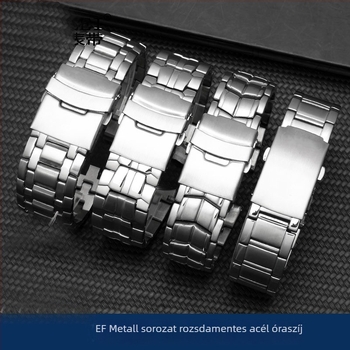 Casio óra szíj csereszsze Casio, rozsdamentes acél szíj, kompatibil EF-539, EF-544, EF-550, EF-527, EF-530, EF-534, LONGSEN/Langchen