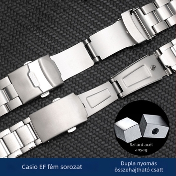 Casio óra szíj csereszsze Casio, rozsdamentes acél szíj, kompatibil EF-539, EF-544, EF-550, EF-527, EF-530, EF-534, LONGSEN/Langchen
