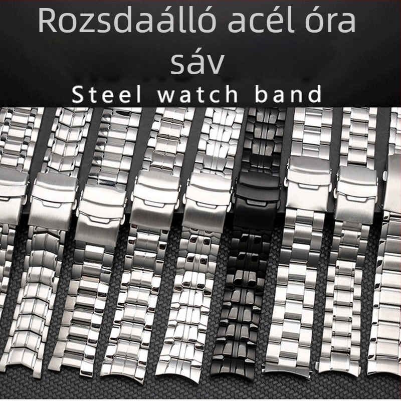 Casio óra szíj csereszsze Casio, rozsdamentes acél szíj, kompatibil EF-539, EF-544, EF-550, EF-527, EF-530, EF-534, LONGSEN/Langchen