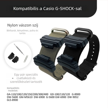 Nylon szíj adapterrel GA-110DW-5600 GLS-hez – textil, 1 db, licencelhető magánmárka