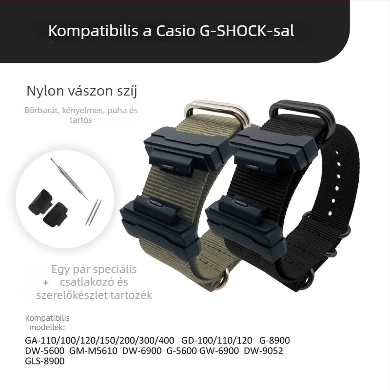 Nylon szíj adapterrel GA-110DW-5600 GLS-hez – textil, 1 db, licencelhető magánmárka