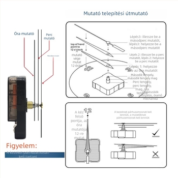 Sun kvarc óra mechanizmus DIY keresztszemes falidíszhez – műanyag ház, modern minimalist stílus, 500 db