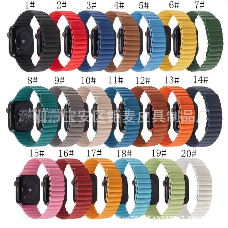 Bőr Loop szíj mágneses záróval Apple Watch Series 6-höz