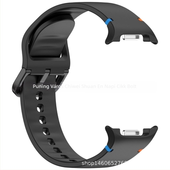 Szilikon óraszíj Samsung Galaxy Watch8 Wave-hoz, sportos stílus, sík varrás, tűcsatos csattal